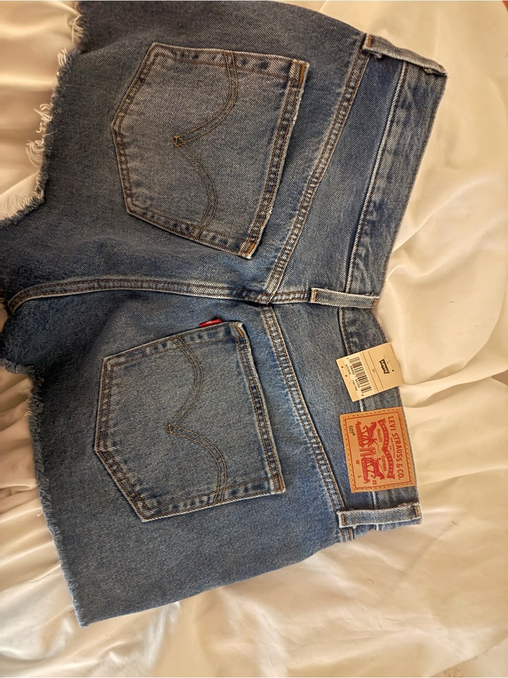 Levi's Light Blue 501 Original Denim Shorts - Picture 2 of 5